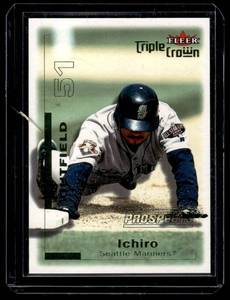 lot 8 image: Ichiro Suzuki RC Rare #d 2001 Fleer Triple Crown #306 Numbered 10072999 Baseball Card