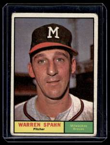 lot 53 image: WarrenS pahn 1961 Topps #200 Vintage Baseball Card