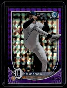lot 57 image: Tatik Skubal 250 Purple Refractor 2025 Bowman Chrome #95 Numbered 9250 Baseball Card