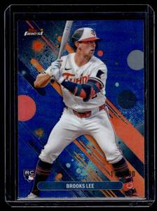 lot 66 image: Brooks Lee 200 RC Blue Refractor 2025 Topps Finest #31 Numbered 178200 Minnesota Twins Rookie Baseball Card