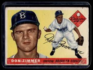 lot 72 image: 1955 Topps Don Zimmer RC #92 Rookie Vintage Baseball Card