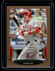 lot 75 image: Mike Trout Gold 2013 Bowman #121 Baseball Card