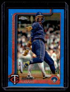 lot 78 image: Royce Lewis 150 Blue Refractor 2025 Topps Chrome #254 Minnesota Twins Baseball Card