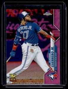 lot 84 image: Vladimir Guerrero Rookie Cup Pink Refractor 2020 Topps Chrome #133 Baseball Card