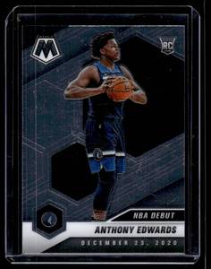 lot 92 image: Anthony Edwards RC 2021 Mosaic NBA Debut #261 Rookie Minnesota Timberwolves Basketball Card