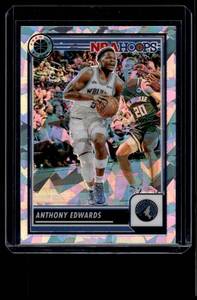 lot 97 image: Anthony Edwards Cracked Ice Prizm 2024 Premium Stock #87 Minnesota Timberwolves Basketball Card