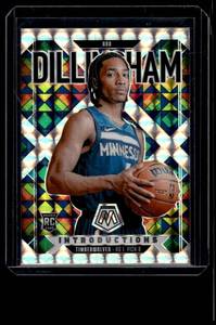 lot 109 image: Rob Dillingham RC Mosaic Silver Prizm Introductions 2025 #12 Minnesota Timberwolves Rookie Basketball Card