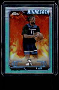 lot 113 image: Naz Reic 199 Refractor 2025 Topps Chrome Minnesota Timberwolves Basketball Card