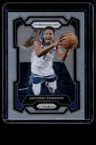 lot 114 image: Anthony Edwards 2024 ilver Holo Prizm #108 Minnesota Timberwolves Basketball Card