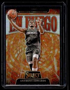 lot 116 image: Anthony Edwards Enfuefo Silver Solo Prizm Insert 2025 Select #3 Minnesota Timberwolves Basketball Card
