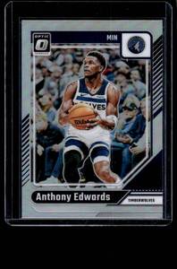 lot 117 image: Anthony Edwards 2025 Donruss Optic Silver Solo Prizm #31 Minnesota Timberwolves Basketball Card