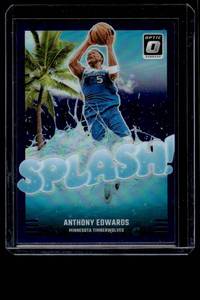 lot 119 image: Anthony Edwards Splash Insert 2025 Donruss Optic Prizam #7 Minnesota Timberwolves Basketball Card