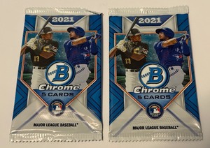 lot 159 image: 2 Packs 2021 Bowman Chrome Baseball Cards