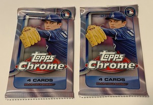 lot 162 image: 2 Packs 2025 Topps Chrome Baseball Cards