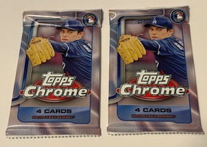 lot 160 image: 2 Packs 2025 Topps Chrome Baseball Cards