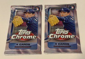 lot 161 image: 2 Packs 2025 Topps Chrome Baseball Cards