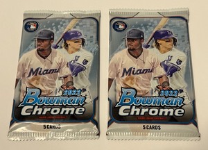 lot 163 image: 2 Packs 2022 Bowman Chrome Baseball Cards