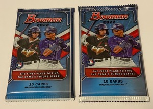 lot 166 image: 2 Packs 2022 Bowman Baseball Cards