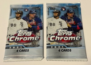lot 169 image: 2 Packs 2021 Topps Chrome Baseball Cards