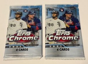 lot 171 image: 2 Packs 2021 Topps Chrome Baseball Cards
