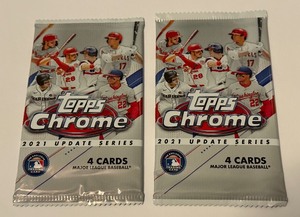 lot 191 image: 2 Packs 2021 Topps Chrome Update Series Baseball Cards