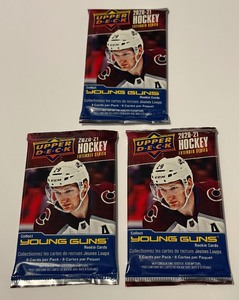 lot 192 image: 3 Packs 2020-2021 Upper Deck Hockey Extended Series Cards Includes Young Guns