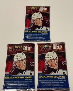 lot 193 image: 3 Packs 2020-2021 Upper Deck Hockey Extended Series Cards Includes Young Guns
