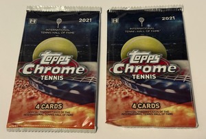 lot 175 image: 2 Packs 2021 Topps Chrome Tenniss Cards