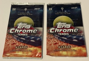 lot 176 image: 2 Packs 2021 Topps Chrome Tenniss Cards