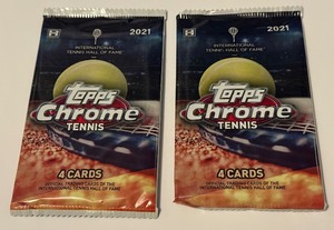lot 174 image: 2 Packs 2021 Topps Chrome Tenniss Cards