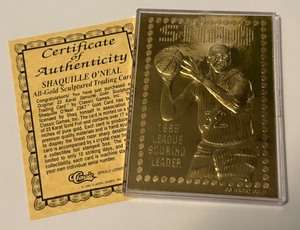 lot 182 image: Shaquille ONeal 23kt Gold Limited Edition Basketball Card