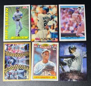 lot 127B image: Ken Griffey Jr 6 Card Baseball Lot