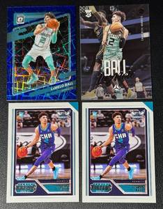 lot 136B image: (4) LaMelo Ball Basketball Card Lot With RCs