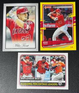 lot 137B image: (3) Mike Trout Baseball Cards