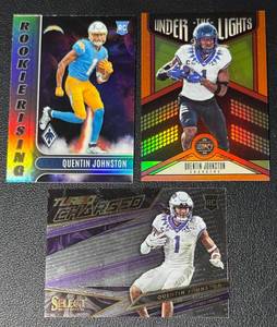 lot 143B image: Quentin Johnson 3 RC Football Card Lot