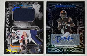 lot 144B image: AutoPatch RC Lot 2 Cards - Davis Mills RC Patch 99 and Dorian Thompson-Robinson Auto RC Football Cards