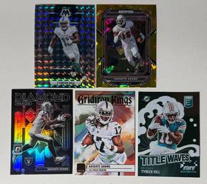lot 145B image: Davante Adams  Tyreek Hill 5 Card Football Lot