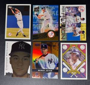 lot 156B image: Derek Jeter Jr. 6 Card Insert Baseball Lot