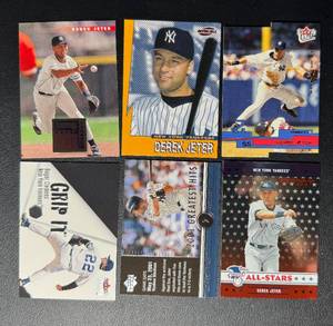 lot 158B image: Derek Jeter Jr. 6 Card Insert Baseball Lot
