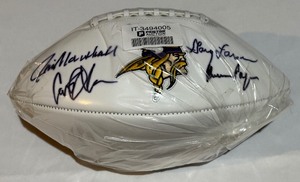 lot 11B image: Jim Marshall, Alan Page, Carl Eller, Garey Larsen Signed With Beckett COA Minnesota Vikings Football