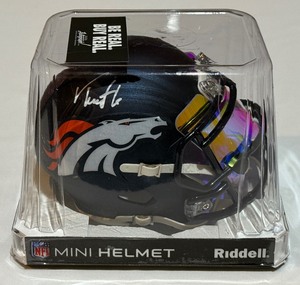 lot 28B image: Troy Franklin Signed With Beckerr COA Denver Broncos Mini Football Helmet