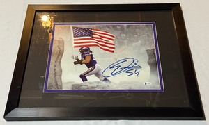 lot 31B image: Eric Kendricks Signed With Beckett COA Framed and Matted Minnesota Vikings Football Photo