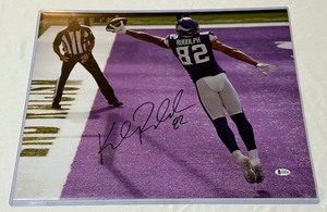 lot 32B image: Kyle Rudolph Signed With Beckett COA Large Minnesota Vikings Football Photo