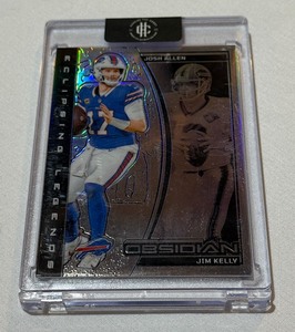 lot 38B image: Josh Allen  Jim Kelly 992024 Obsidian Eclipsing Legends #10 Numbered 0899 Football Card