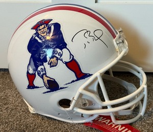 Tom Brady Signed With Full JSA Letter of Authenticity and TriStar COA Full Sized New England Patriots Football Helmet - NO RESERVE!!!