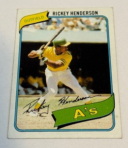 lot 9C image: Rickey Henderson RC 1980 Topps #482 Vintage Iconic Rookie Baseball Card