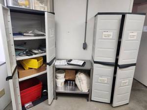 lot 920 image: Lot of (2) Plastic Storage Cabinet 2-door