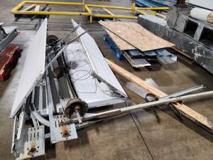 lot 73 image: 7 4-Panel Garage Door with Frame (Unassembled)