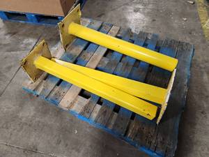 lot 92 image: Lot of (9) Medium Duty Metal Bollards  Surface Mount