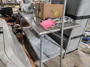 lot 102 image: 6 NSF Stainless Steel Food Prep Table